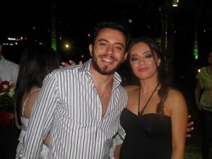 Aline Kessis picture at her birthday party held at one of Beirut restaurants with her star academy friend Basel Khoury from Jordan