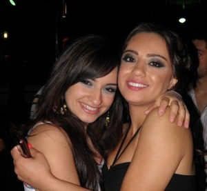 Aline Kessis picture at her birthday party held at one of Beirut restaurants with her star academy friend Zena Aftimos from Syria 1