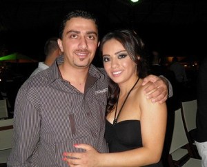 Aline Kessis picture at her birthday party held at one of Beirut restaurants with her star academy friend her brother