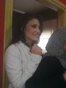 Tahra Hmamich photo as she arrives to the Shada FM radio station for a live interview 1