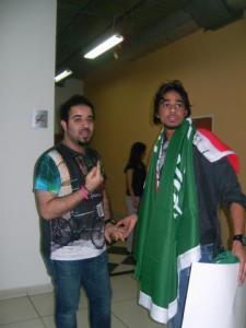 Sultan Rashed picture while leaving star academy seven Adma building in Beirut with Kuwaiti student Abdul Aziz 2