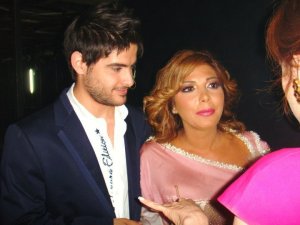 Naseef Zeiton with singer Asala Nasri at the pre finale prime