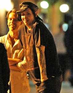 Marilyn Manson spotted on May 28th 2010 as he was hanging out and chatting with friends on the Lower East Side 3