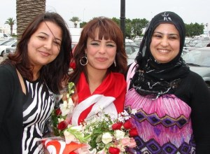 picture of star academy student badria Al Sayed from Yunis as she reaches home at the airport 15