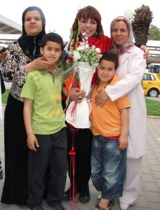 picture of star academy student badria Al Sayed from Yunis as she reaches home at the airport 11