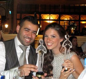 picture of Lara Scandar at the 2010 Mema Awards together with Bashar Shati