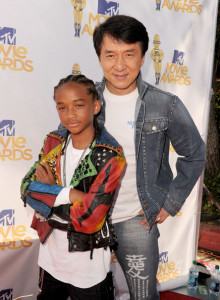 Jaden Smith and Jackie Chan at the 2010 MTV Movie Awards held at the Gibson Amphitheatre on June 6th 2010 at Universal Studios in California 5