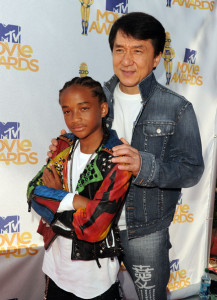 Jaden Smith and Jackie Chan at the 2010 MTV Movie Awards held at the Gibson Amphitheatre on June 6th 2010 at Universal Studios in California 1