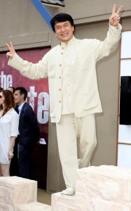 Jackie Chan attends the Karate Kid LA premiere held on June 7th 2010 at the Mann Village Theatre 2