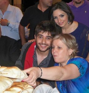 Nassif Zeitoun new photo at the finale prime after party dinner with his mother and Zena Aftimos