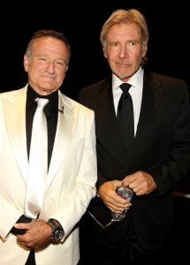 Robin Williams and Harrison Ford at the 38th AFI Life Achievement Award honoring Mike Nichols held at Sony Pictures Studios on June 10th 2010 in Culver City California 2