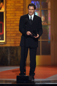 Antonio Banderas speaks on stage during the 64th Annual Tony Awards at The Sports ClubLA on June 13th 2010 in New York City 1