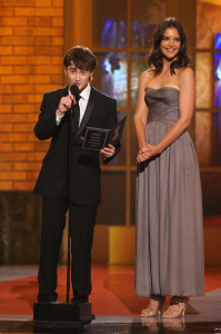 Daniel Radcliffe and Katie Holmes on stage at the 64th Annual Tony Awards at The Sports ClubLA on June 13th 2010 in New York City 3