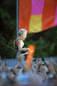 Pink picture from her live performance on June 13th 2010 at the Isle of Wight 2010 music festival 4