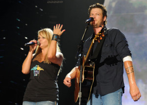 Blake Shelton and Miranda Lambert perform together during the 2010 CMA Music Festival on June 13th 2010 in Nashville Tennessee 6