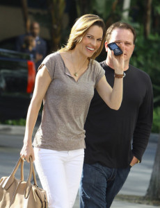 Hilary Swank seen on June 16th 2010 at the Staples Center in Los Angeles to watch the Lakers in Game Six of the NBA Finals 2