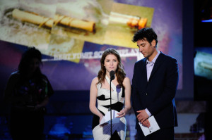 Josh Radnor picture while onstage with Anna Kendrick during the 2011 Film Independent Spirit Awards at Santa Monica Beach on February 26th 2011 in Santa Monia 1