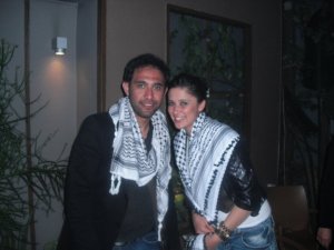 photo of star academy student Layan Al Bazlameet from Jordan with egyptian singer and producer Khaled Mostafa