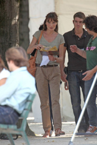 Carla Bruni Sarkozy spotted on June 28th 2010 on the filming set of the upcoming movie Midnight in Paris 1