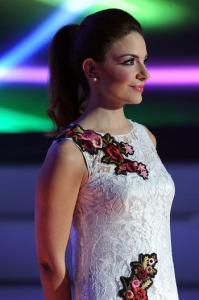 picture of Hilda Khalifeh on stage at the 3rd prime of star academy8 on April 15th 2011