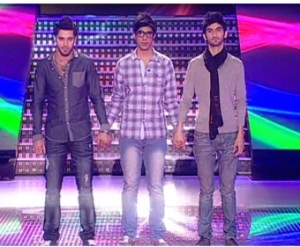 star academy fourth prime on April 22nd 2011 picture of the three nominees Housam with Rahma and Abdul Salam