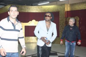 Backstage picture for the 4th prime of star academy on April 22nd 2011 of Eddy Wata as he arrived to the stage 1