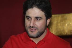 Backstage picture for the 4th prime of star academy on April 22nd 2011 of lebanese singer Melhem Zein as he arrived to the stage 2