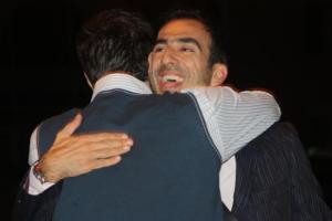 backstage of the prime of star academy 2011 on May 6th 2011 picture of mohamad Al Qaq with Wadi abi raed 4