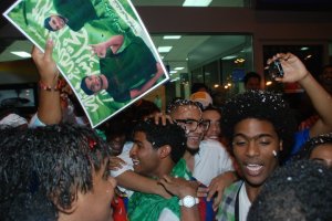 Mohamad Abdullah as he arrives back to saudi arabia at the airport after he left star academy 23