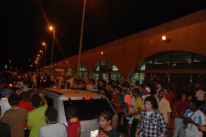 Mohamad Abdullah as he arrives back to saudi arabia at the airport after he left star academy 10