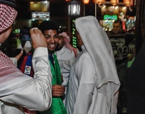 Mohamad Abdullah as he arrives back to saudi arabia at the airport after he left star academy 15