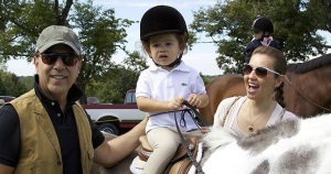 Thalia with her husband and daughter at the Greenwich Riding Trails on September 18th 2010 in Connecticut