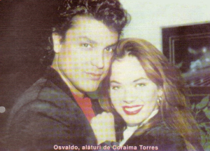 Osvaldo Rios along with actress Coraima Torres on the filming set of Kassandra