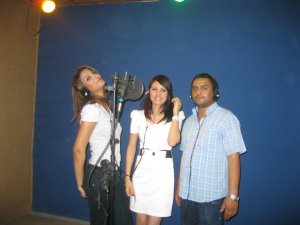 singer Lamia Jamel photo of June 2011 while recording a new song 1