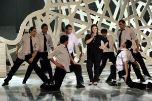 the thirteen prime of staracademy8 on June 24th 2011 picture of nesma mahgoub singing onstage