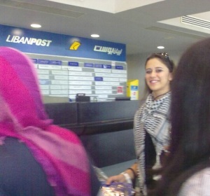 Layan Bazlamit picture in Beirut airport on July 3rd 2011 to depart back to jordan after she left staracademy 7