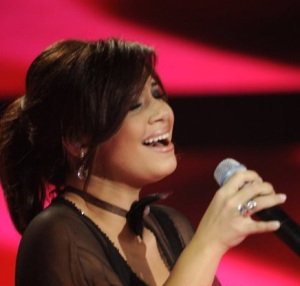 the 15th prime of staracademy8 on July 8th 2011 picture of Nesma Mahgoub singing onstage