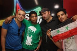 picture of Mohammad Daqdouq on July 15th 2011 after the final prime of star academy with Mohammad Abdullah from Saudia