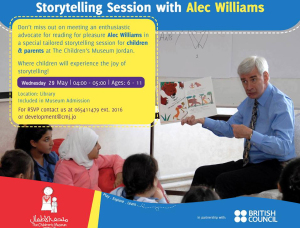 story telling for kids with Alec Williams on Wednesday May 19th 2013