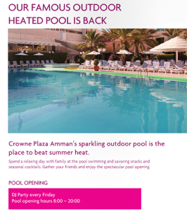 dj pool party at crowne plaza amman