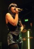 Lily Allen singing live on stage