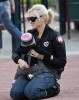 Gwen Stefani playing with baby Zuma Rossdale