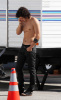 topless Orlando Bloom on the set of his new movie