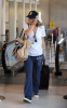 Bar Refaeli arrives at LAX Airport on February ,1st, 2009 and getting ready to depart