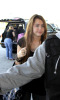 Miley Cyrus at LAX International Airport yesterday, February 1st, 2009