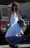 Ashley Tisdale was spotted at a local gas station with her father Mike, where he filled her tires with air