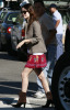 Rachel Bilson spotted walking at the streets of in Los Angeles wearing a cute red skirt on February 3rd 2009