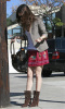 Rachel Bilson spotted walking at the streets of in Los Angeles wearing a cute red skirt on February 3rd 2009