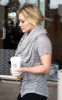 Hilary Duff spotted grapping a cup of coffee yesterday