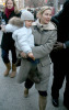 Kelly Rutherford holding her son Hermes Gustaf Daniel Giersch on the set of Gossip Girl